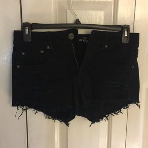 American Eagle black denim shorts